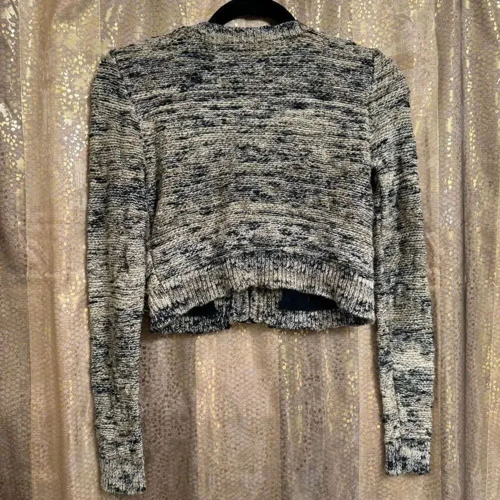 Free People Heart Beeps Boho Knit Cropped Zip Up Sweater Bolero XS‎
